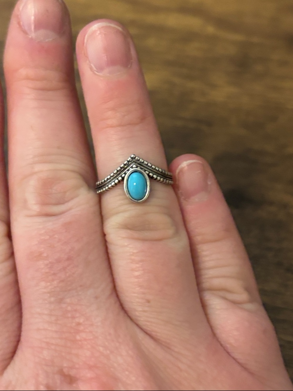NEW Silver Plated Faux Turquoise Ring